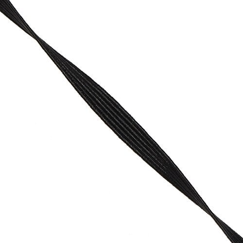 Mandala Crafts 6mm 50 Yds Roll of Black Elastic Bands for Sewing - 1/4 Flat Elastics Cord - 1 4 Inch Braided Stretch Straps for Crafting - Image 4