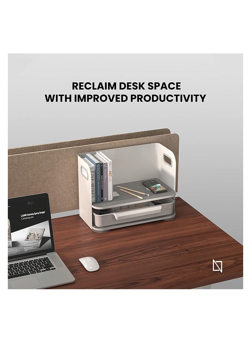 Navodesk Desk Organizer Compact Solution with Drawer and Bookend for a Clutter Free Workspace - Image 3