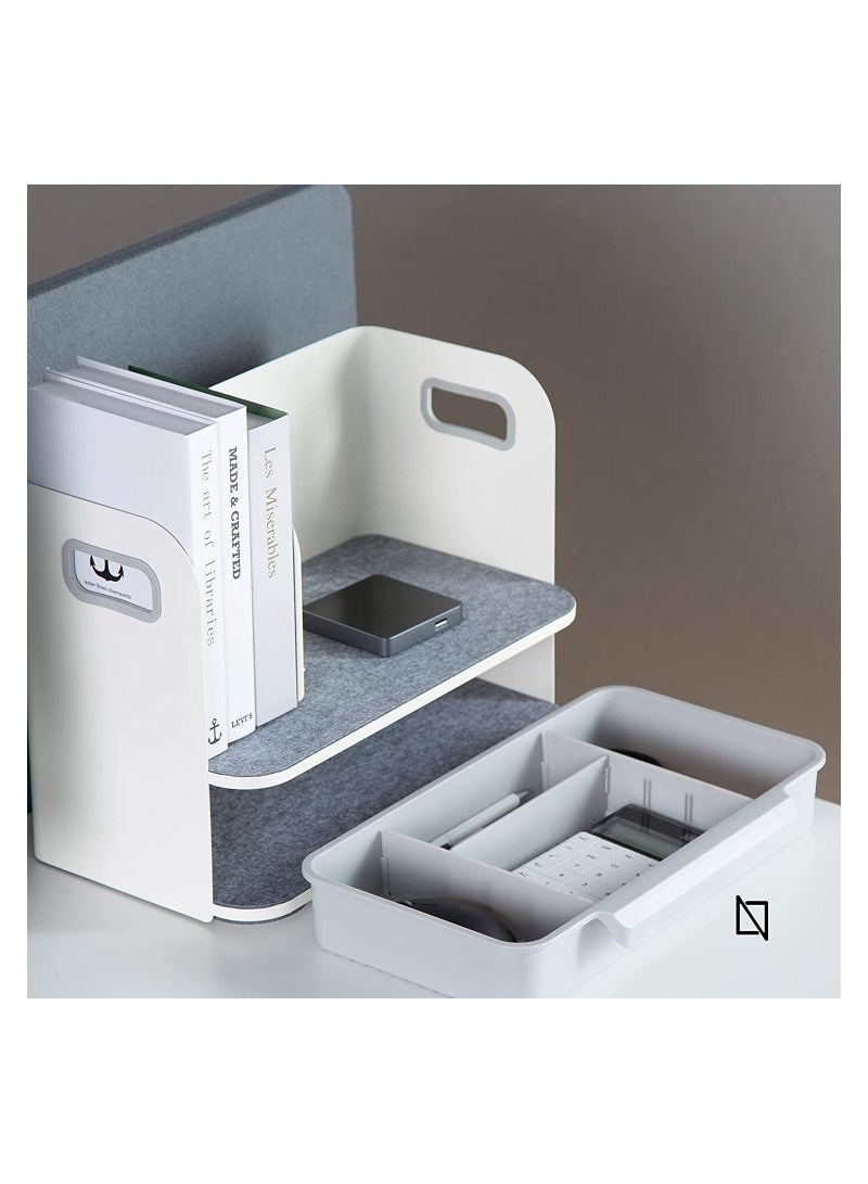 Navodesk Desk Organizer Compact Solution with Drawer and Bookend for a Clutter Free Workspace - Image 5