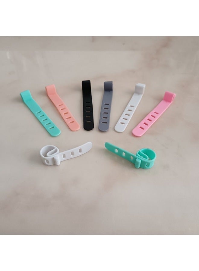 Loquat Anti-loss Earphone Cable Data Cable Storage Finishing Cable Tie TPR Soft Glue Creative Five-hole Winder Binding Line-Color:Gray - Image 2