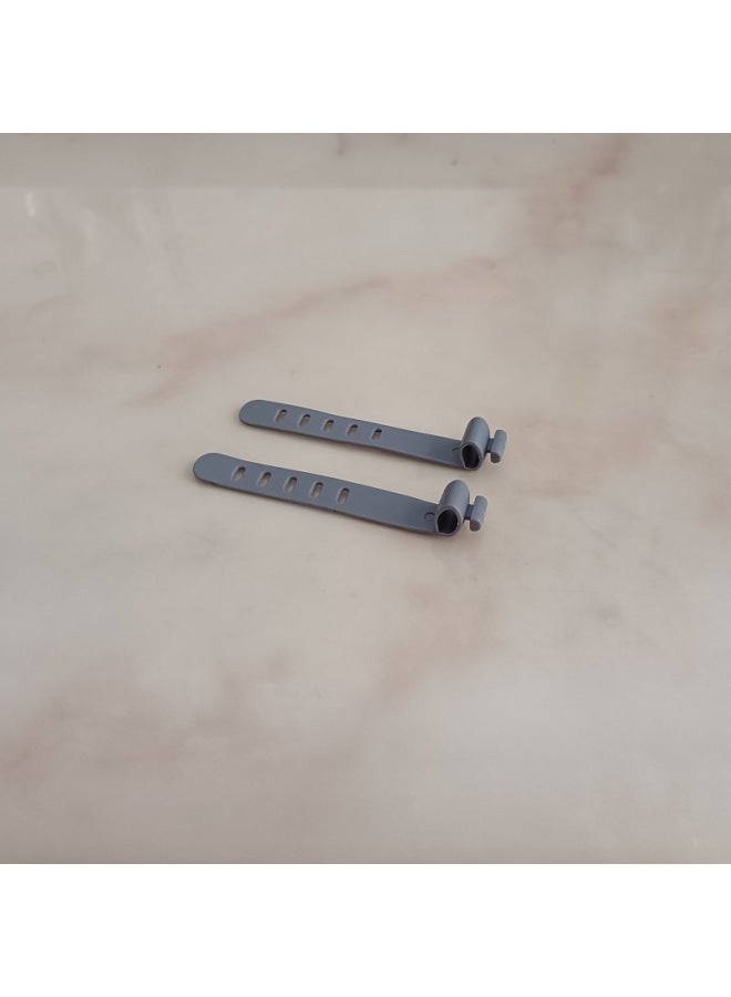 Loquat Anti-loss Earphone Cable Data Cable Storage Finishing Cable Tie TPR Soft Glue Creative Five-hole Winder Binding Line-Color:Gray - Image 1