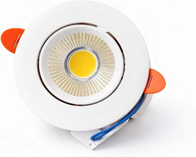 Melfi Adjustable Round LED Downlight 7W 240V AC - White Ceiling Spotlight - IP20 Indoor Recessed Light (Warm White) - Image 1