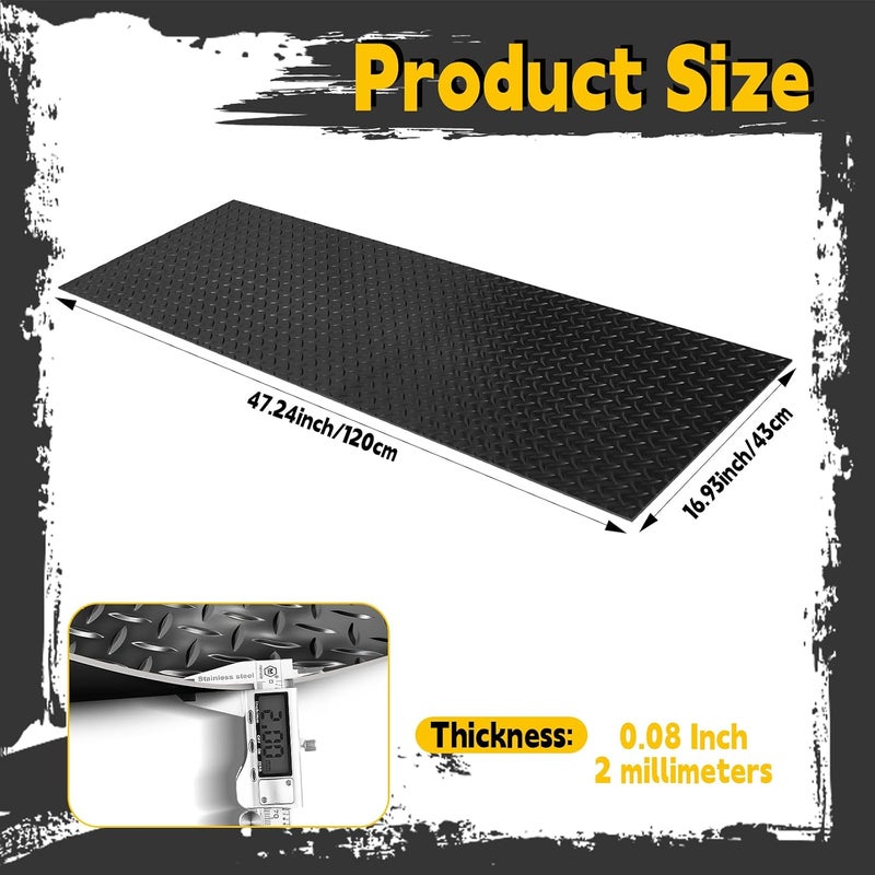 ARQRHTLY Workbench Mat, PVC Work Bench Mat with Non-Slip Texture, 2mm Thick Scratch & Stain Resistant Surface for Painting, Woodworking, Crafting, Building and Tool Protection (Black, 16.93" x47.24") - Image 2