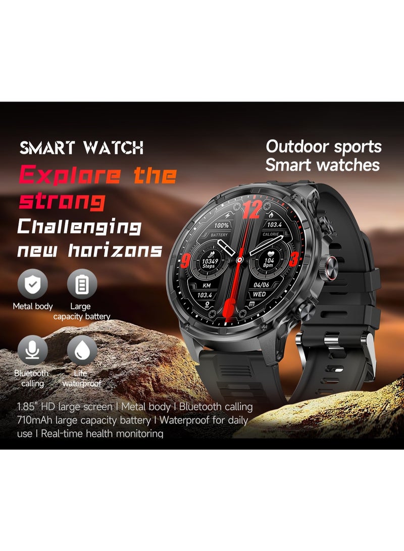 RollsTimi  Men’s Full-Touch Bluetooth Smart Watch, All-Day Health Monitoring, DIY Watch Face Wallpaper, Message Notifications, Bluetooth Smart Call Answering/Dialing, Multiple Sports Modes, HD Large Screen, RT V99 - Image 4