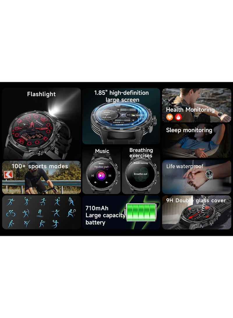 RollsTimi  Men’s Full-Touch Bluetooth Smart Watch, All-Day Health Monitoring, DIY Watch Face Wallpaper, Message Notifications, Bluetooth Smart Call Answering/Dialing, Multiple Sports Modes, HD Large Screen, RT V99 - Image 5