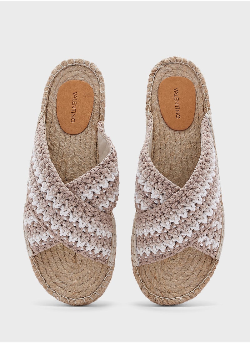 VALENTINO BY MARIO VALENTINO - Cross Strap Flat Sandals - Image 1