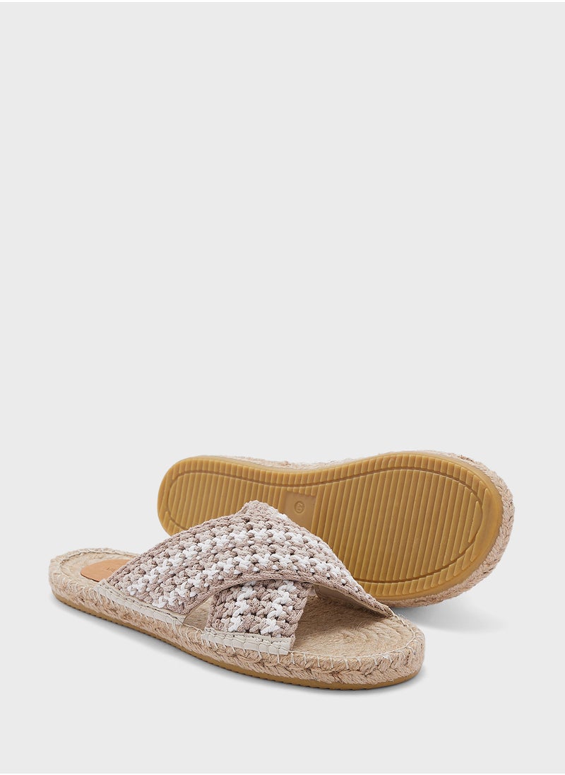 VALENTINO BY MARIO VALENTINO - Cross Strap Flat Sandals - Image 1