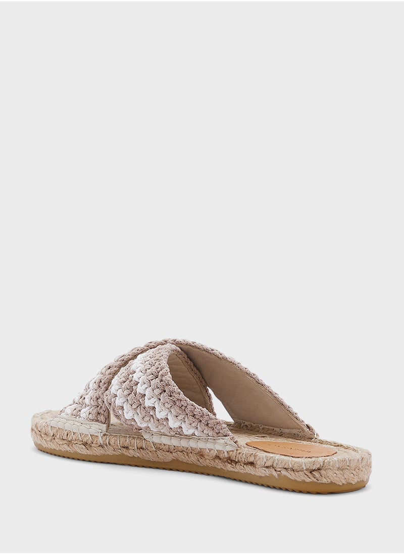VALENTINO BY MARIO VALENTINO - Cross Strap Flat Sandals - Image 1