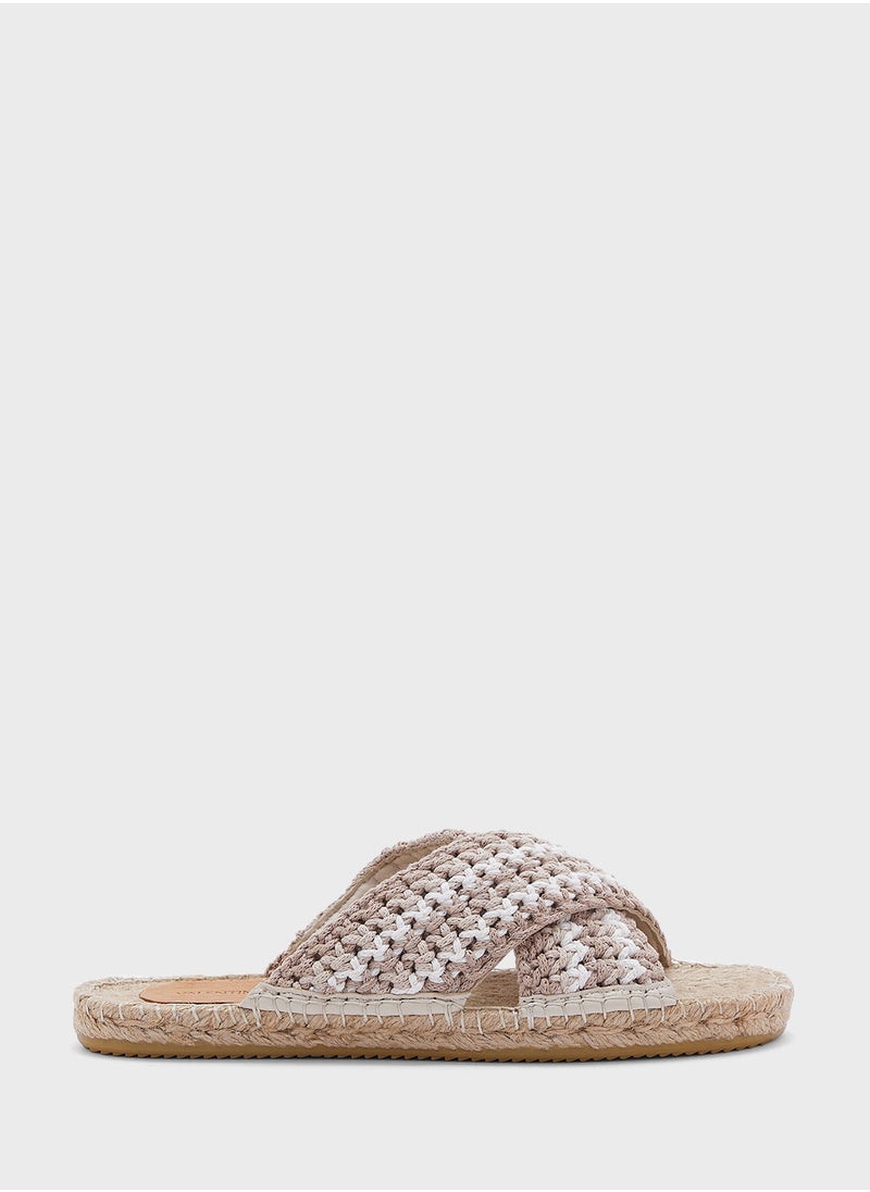 VALENTINO BY MARIO VALENTINO - Cross Strap Flat Sandals - Image 1
