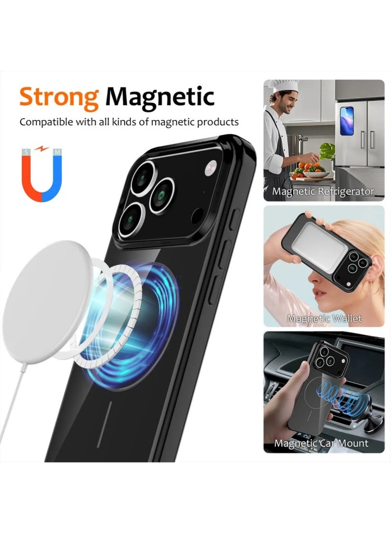 X-level iPhone 17 Pro Max Case Cover, Pure Color Simple Cover,Support Magnetic Ring, Thin Slim Liquid Silicone Soft Rubber Gel TPU Full Camera Protection Bumper,Black - Image 2