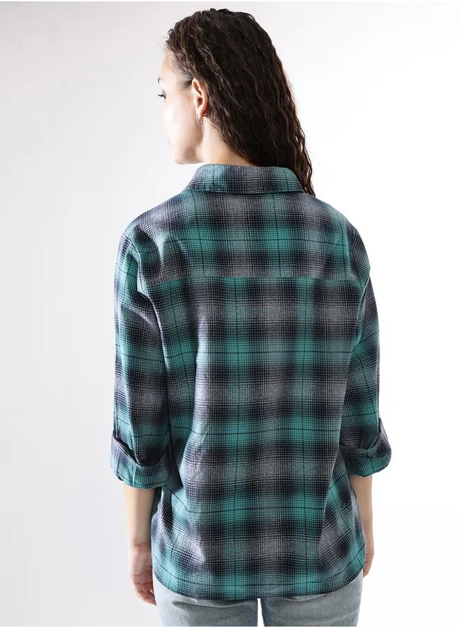 HIGH STAR Relaxed Fit Multicolour 100% Cotton Embroidered Long Sleeves Woven Button Down with Button Closure Regular Length Spread Collar Shirt Collar - Ideal for Casual - A Must-Have for Your Wardrobe!