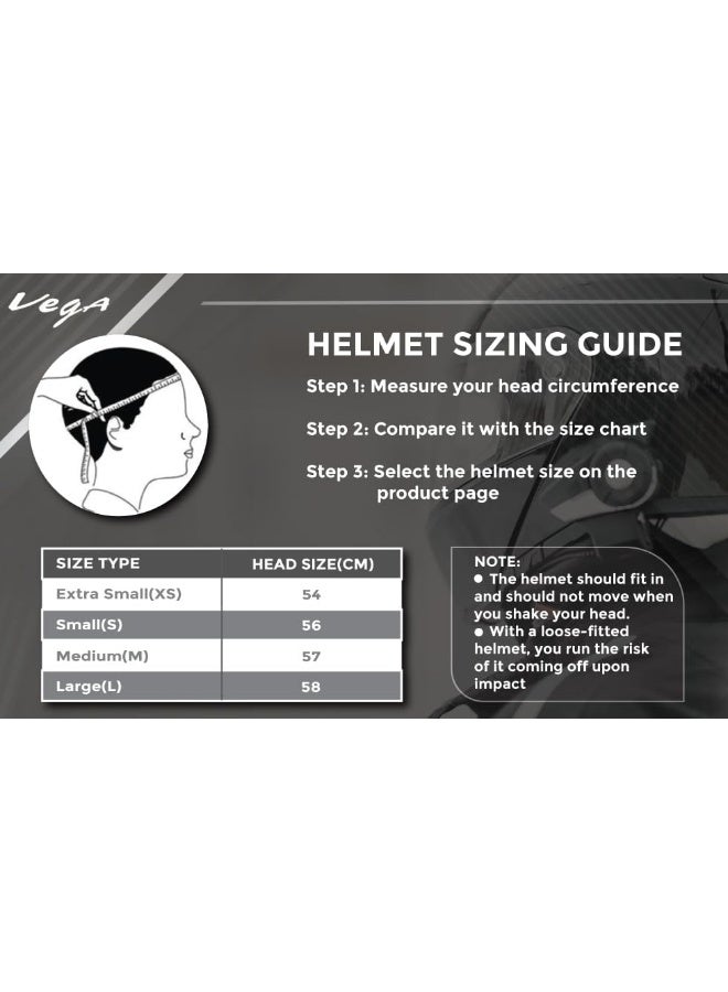 Vega Ranger Revenge ISI Certified Gloss Finish Full Face Helmet for Men with Clear Visor-Black Red-M - Image 2