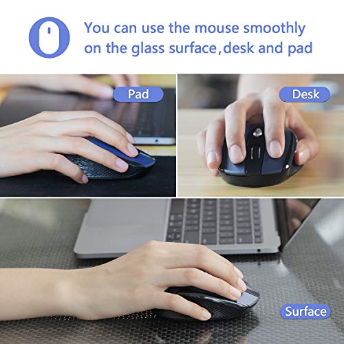 LeadsaiL Wireless Mouse, 2.4G Portable Slim Cordless Couputer Mouse Less Noise for Laptop, Optical Mouse with 6 Buttons for Laptop, Deskbtop, MacBook - Image 5