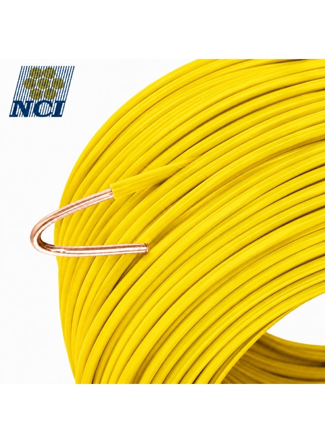 NCI سلك كهربائي NCI مقاس 2.5 مم × 1 كور، كابل نحاس مفرد معزول PVC بجهد 750 فولت (H07V-R) بطول 92 متر (100 ياردة) – أصفر – الإمارات - Image 4