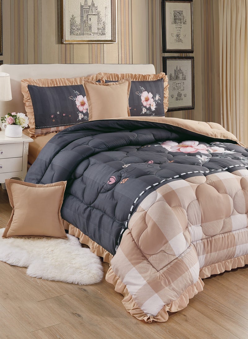 4Piece Single Size 160x210Cm Comforter Set Medium Filling Bedding Set for All Season - Image 1