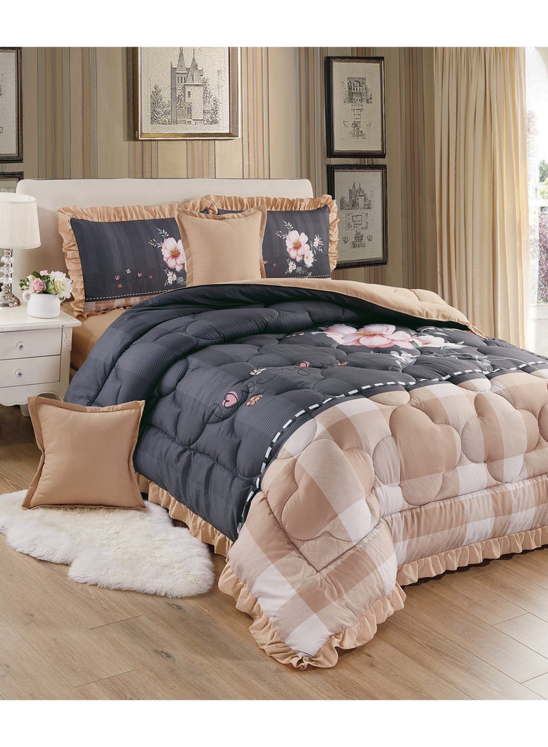4Piece Single Size 160x210Cm Comforter Set Medium Filling Bedding Set for All Season - Image 5