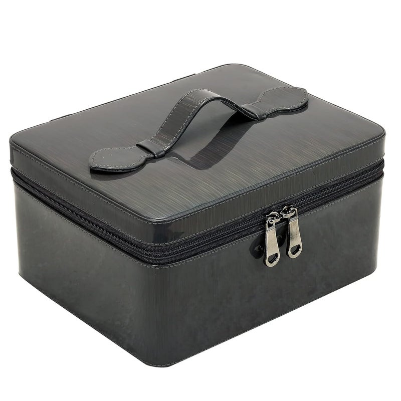 fadak Vanity Organiser for Women Makeup Box for All Cosmetic and Jewellery Item with PU Black - Image 1