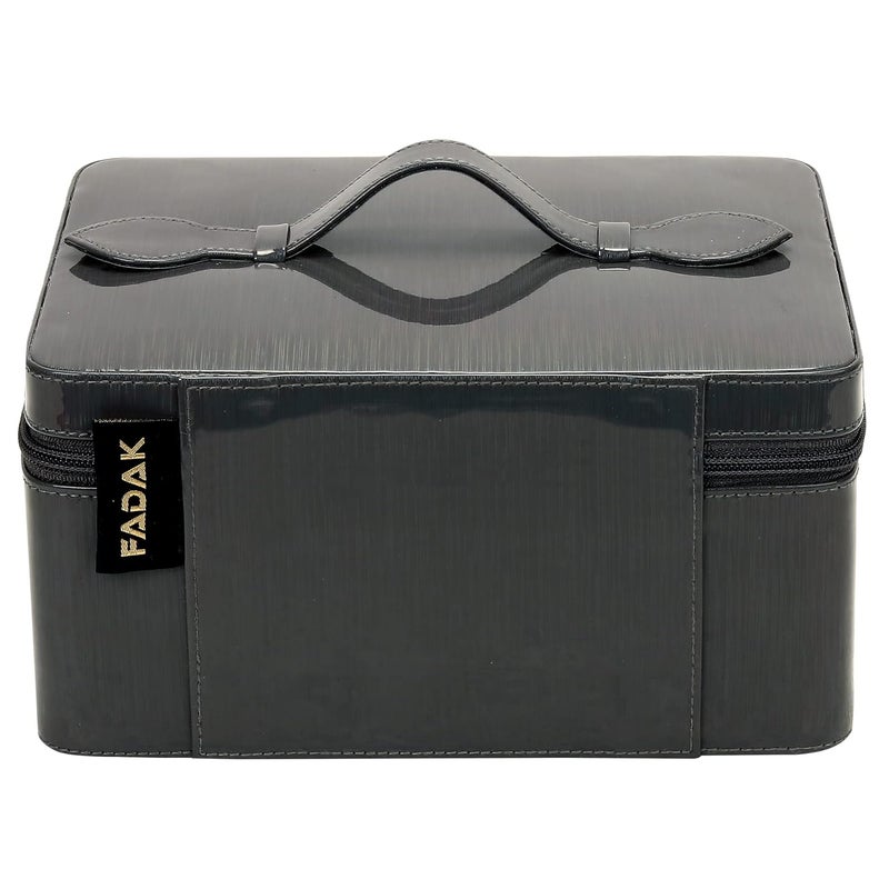 fadak Vanity Organiser for Women Makeup Box for All Cosmetic and Jewellery Item with PU Black - Image 2