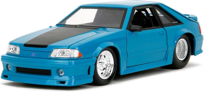 JADA Fast and Furious 1989 Ford Mustang GT Die-Cast Collectible Model Car with Opening Doors, Freewheel Vehicle, 1:24 Scale, Blue - Image 4