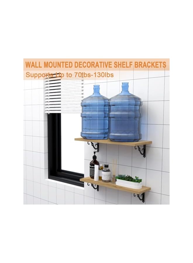 The Bros 2 Pcs Floating Shelf Brackets,The Bros Wall Mounted Metal L Bracket,Heavy Duty Rustic Shelf Supports with Screws for Home Warehouse Garage Farm  - Image 5