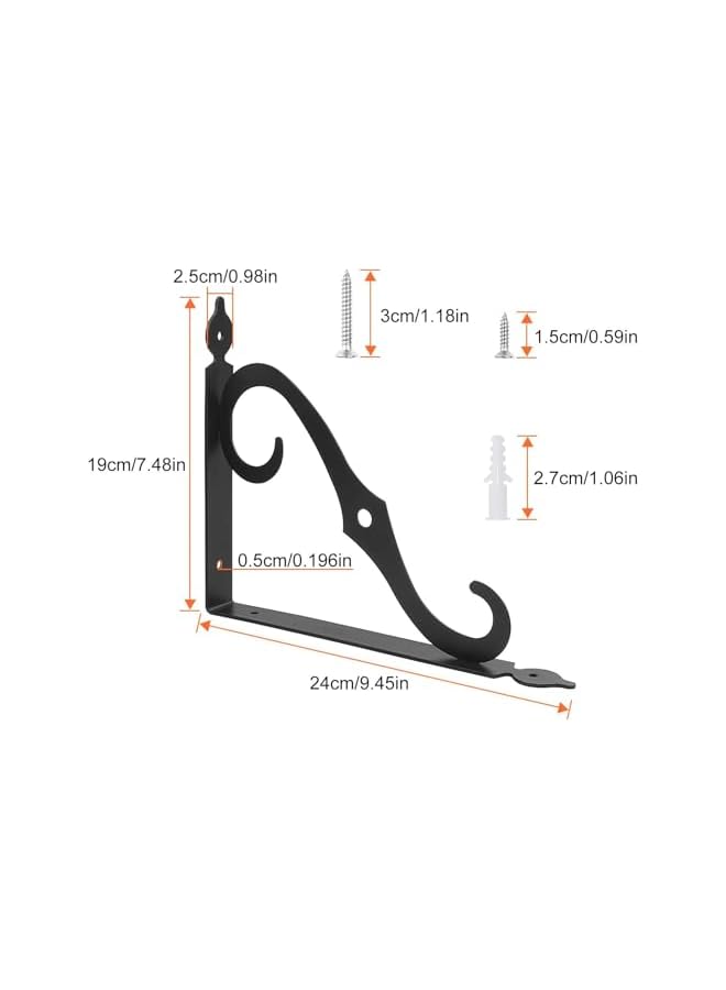 The Bros 2 Pcs Floating Shelf Brackets,The Bros Wall Mounted Metal L Bracket,Heavy Duty Rustic Shelf Supports with Screws for Home Warehouse Garage Farm  - Image 4