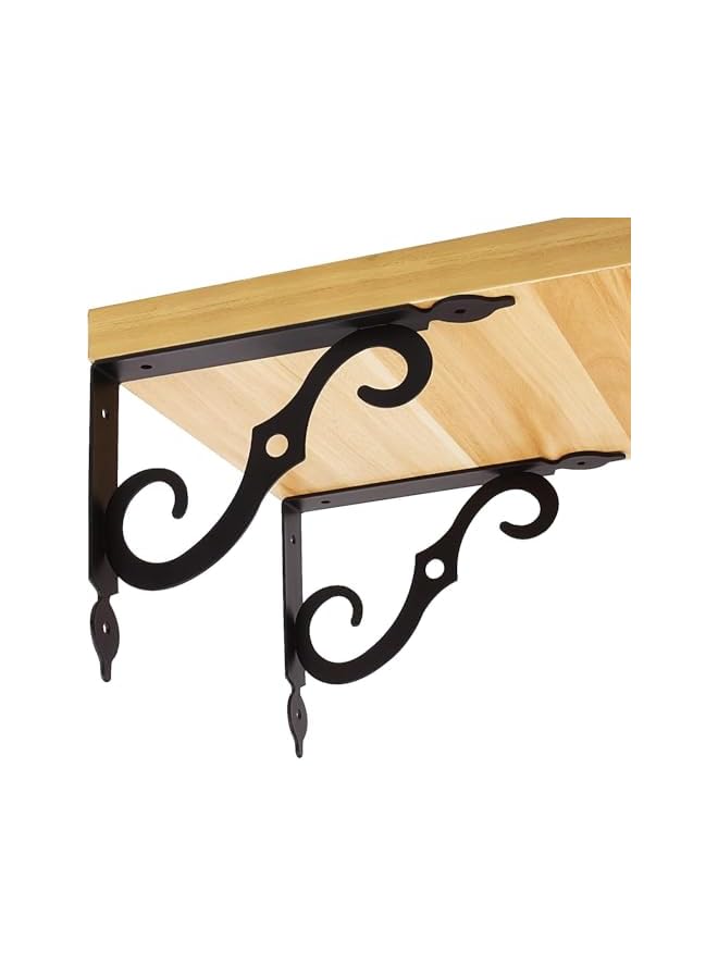 The Bros 2 Pcs Floating Shelf Brackets,The Bros Wall Mounted Metal L Bracket,Heavy Duty Rustic Shelf Supports with Screws for Home Warehouse Garage Farm  - Image 2