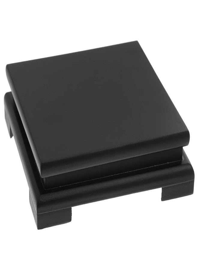 ياردوي قاعدة عرض خشبية من ياردوي - حامل مربع أسود للمزهريات، وأشجار البونساي، والمنحوتات، وأصص الزهور، والنباتات الداخلية، وديكور المنزل، 5.90 × 5.90 × 1.96 بوصة - Image 1