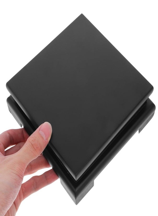 ياردوي قاعدة عرض خشبية من ياردوي - حامل مربع أسود للمزهريات، وأشجار البونساي، والمنحوتات، وأصص الزهور، والنباتات الداخلية، وديكور المنزل، 5.90 × 5.90 × 1.96 بوصة - Image 4