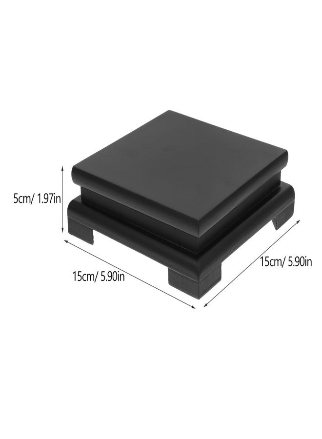 ياردوي قاعدة عرض خشبية من ياردوي - حامل مربع أسود للمزهريات، وأشجار البونساي، والمنحوتات، وأصص الزهور، والنباتات الداخلية، وديكور المنزل، 5.90 × 5.90 × 1.96 بوصة - Image 3