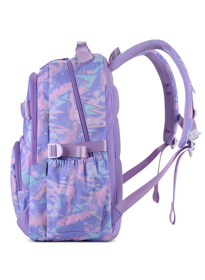 Edison Middle School Girls Backpack Spine Protection Load Reduction Junior High Water-resistant Camouflage Reflective Large Capacity Bag L12-2 - Image 3