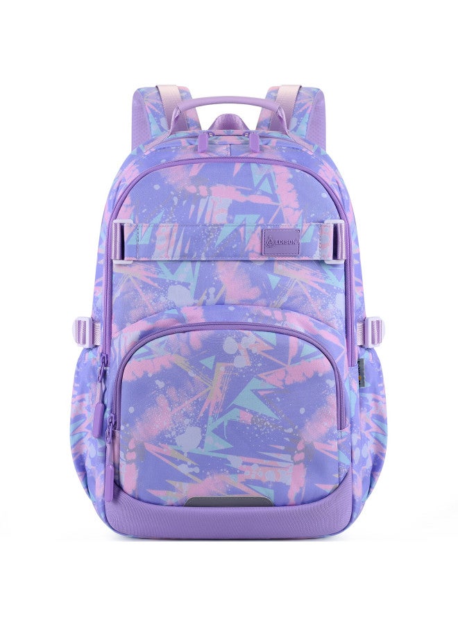 Edison Middle School Girls Backpack Spine Protection Load Reduction Junior High Water-resistant Camouflage Reflective Large Capacity Bag L12-2 - Image 2