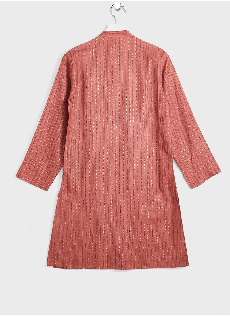 Fabindia - Kids Printed Long Kurta - Image 1