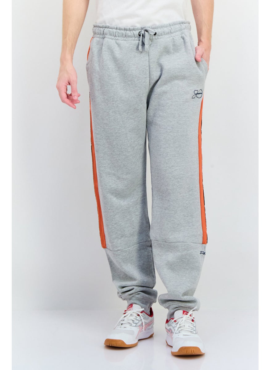 CROSSHATCH Men Regular Fit Brand Logo Jogger Pants, Grey  - Image 1