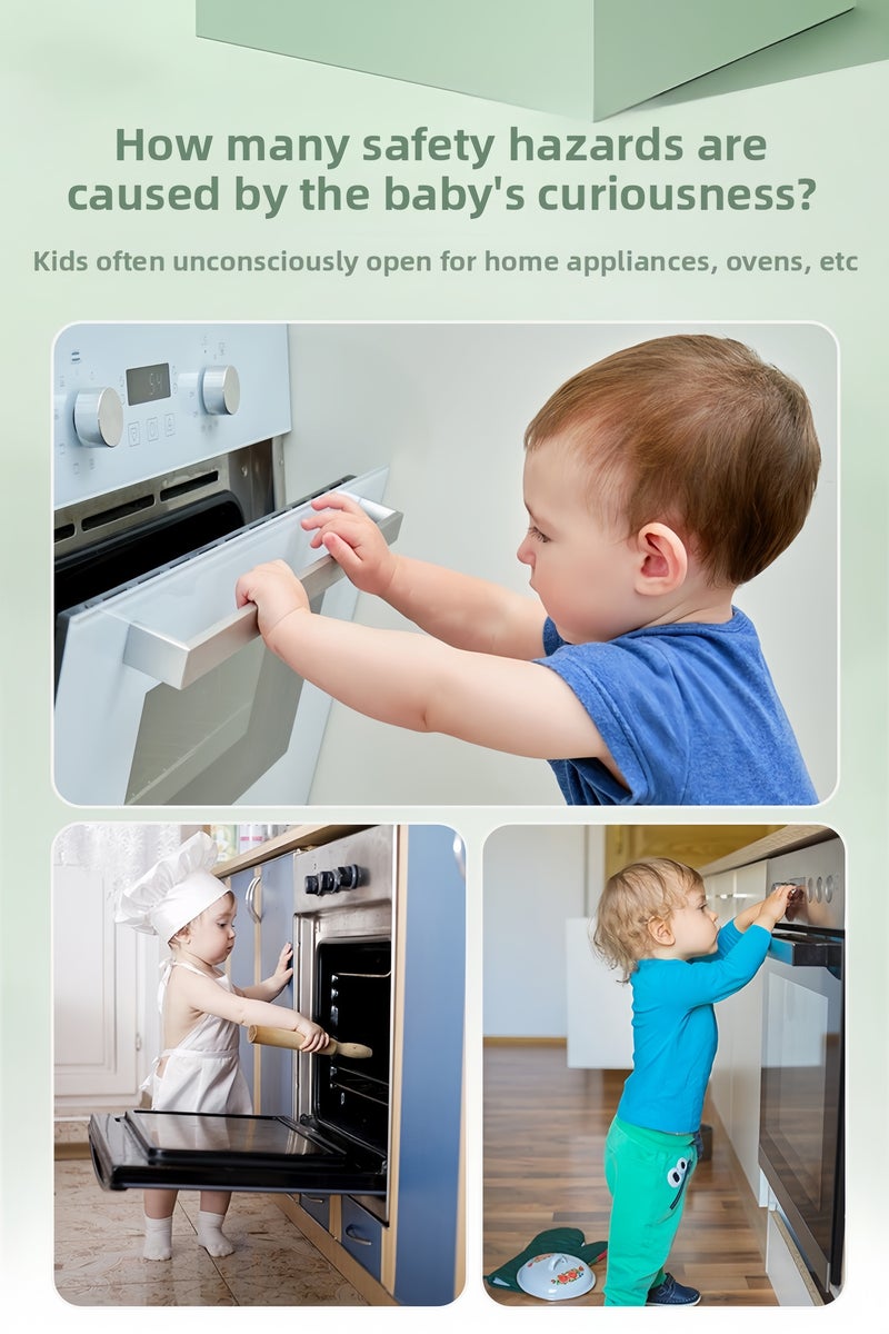 كرونايتي أقفال سلامة الأطفال (4 قطع) - نظام قفل متعدد الوظائف وقابل للتعديل لحماية الأطفال، مزود بفتحة مزدوجة مقاومة للقرص، مع وسادات لاصقة من 3M، سهل التركيب دون الحاجة إلى الحفر. مناسب للأفران، الخزانات، الأدراج، الثلاجات، والغسالات. - Image 3
