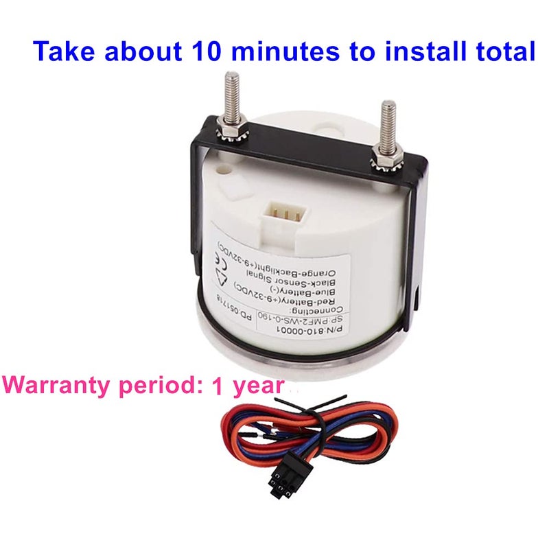 100TECH Marine Gas Fuel Gauge - 240-33 Ohm White Fuel Level Gauge for Boat, Car, Truck, and SUV - Image 3