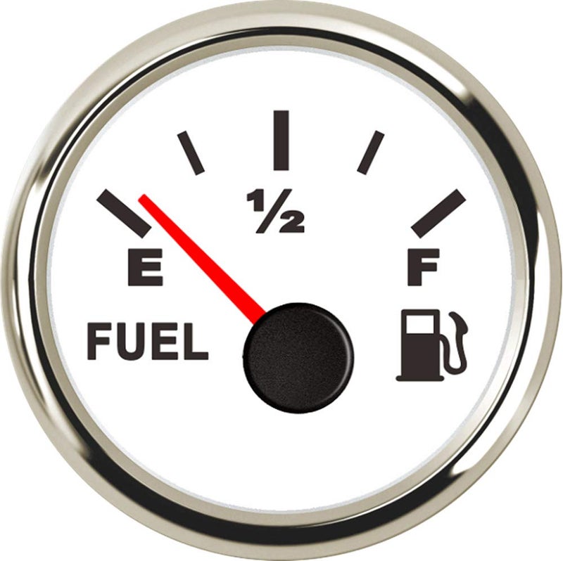 100TECH Marine Gas Fuel Gauge - 240-33 Ohm White Fuel Level Gauge for Boat, Car, Truck, and SUV - Image 1