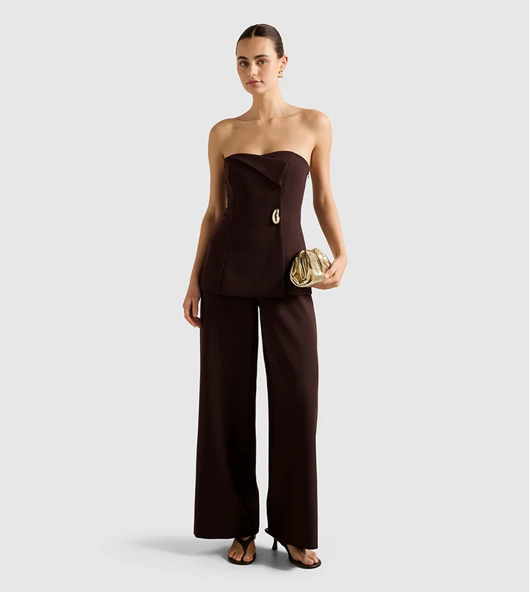 فورايفر نيو Joanna Strapless Foldover Jumpsuit