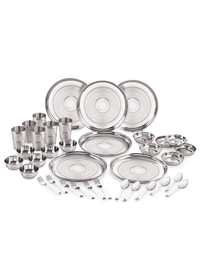 Neelam Stainless Steel Dinner Set (Set of 36 Pcs Diamond) - Image 1