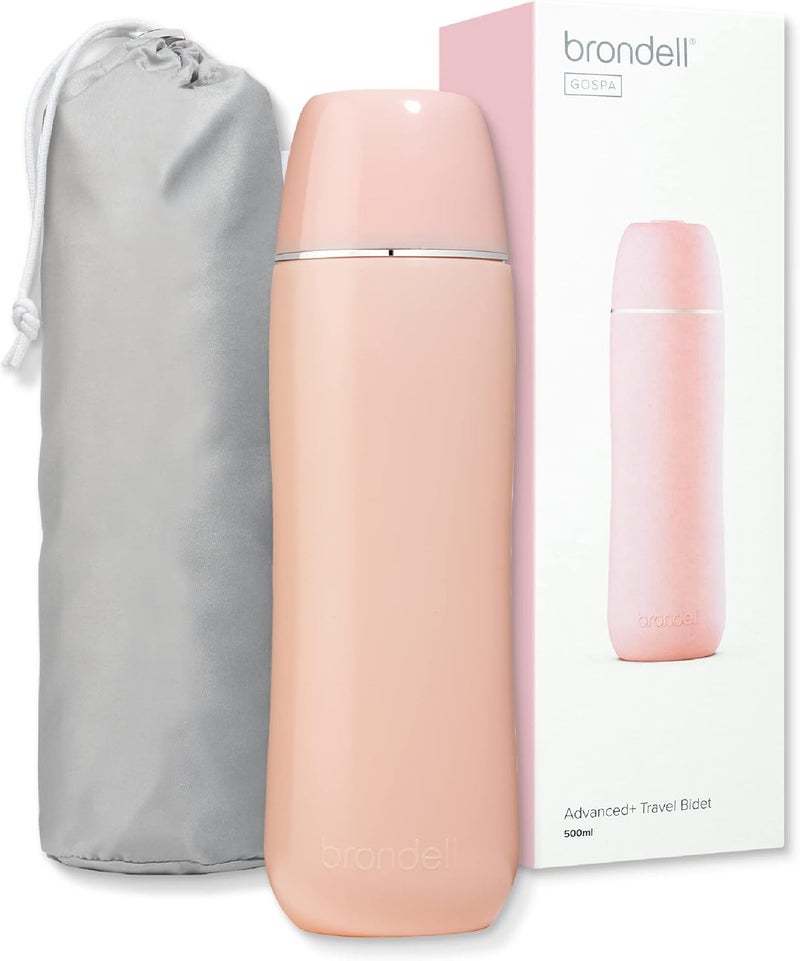 Brondell Bidet, GoSpa Advanced Plus Travel Bidet with Pop Up Nozzle, 500mL, in Pink - Image 1
