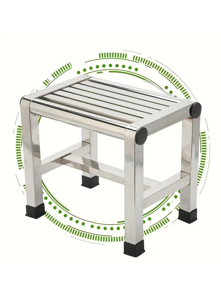 كيلا كرسي مربع متعدد الاستخدامات من الفولاذ المقاوم للصدأ - مقاوم للماء، غير قابل للانزلاق، سميك ومتين للاستخدام الداخلي والخارجي - Image 1