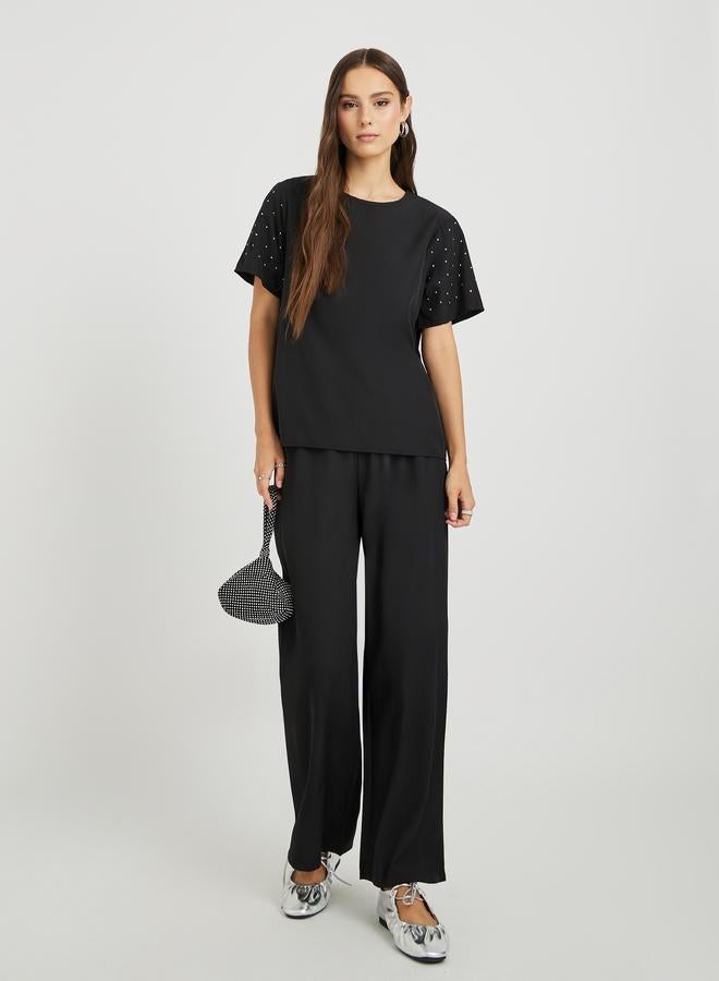 Take Two Solid Short Sleeve T-Shirt and Pants Co-Ords - Image 1