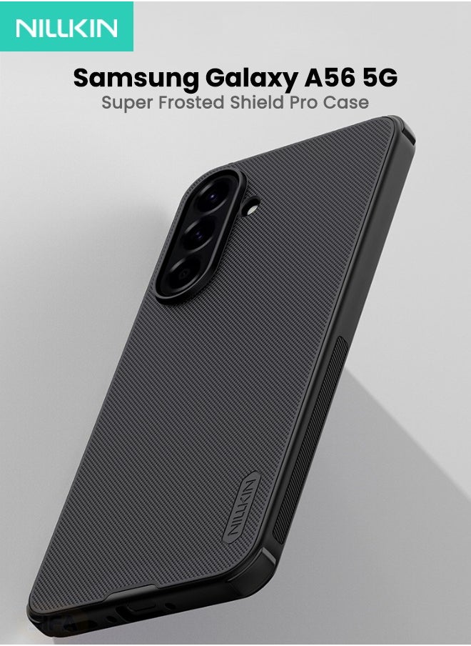 Nillkin Samsung Galaxy A56 5G Case with HD Full Screen Tempered Glass Screen Protector, Slim & Tough - Anti-Scratch & Slip Dual Layer Tough Frosted Case for Samsung Galaxy A56 6.7 inch (Black, 1+1 Pack)  - Image 2