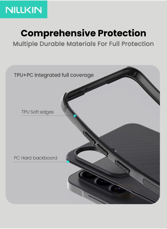 Nillkin Samsung Galaxy A56 5G Case with HD Full Screen Tempered Glass Screen Protector, Slim & Tough - Anti-Scratch & Slip Dual Layer Tough Frosted Case for Samsung Galaxy A56 6.7 inch (Black, 1+1 Pack)  - Image 5