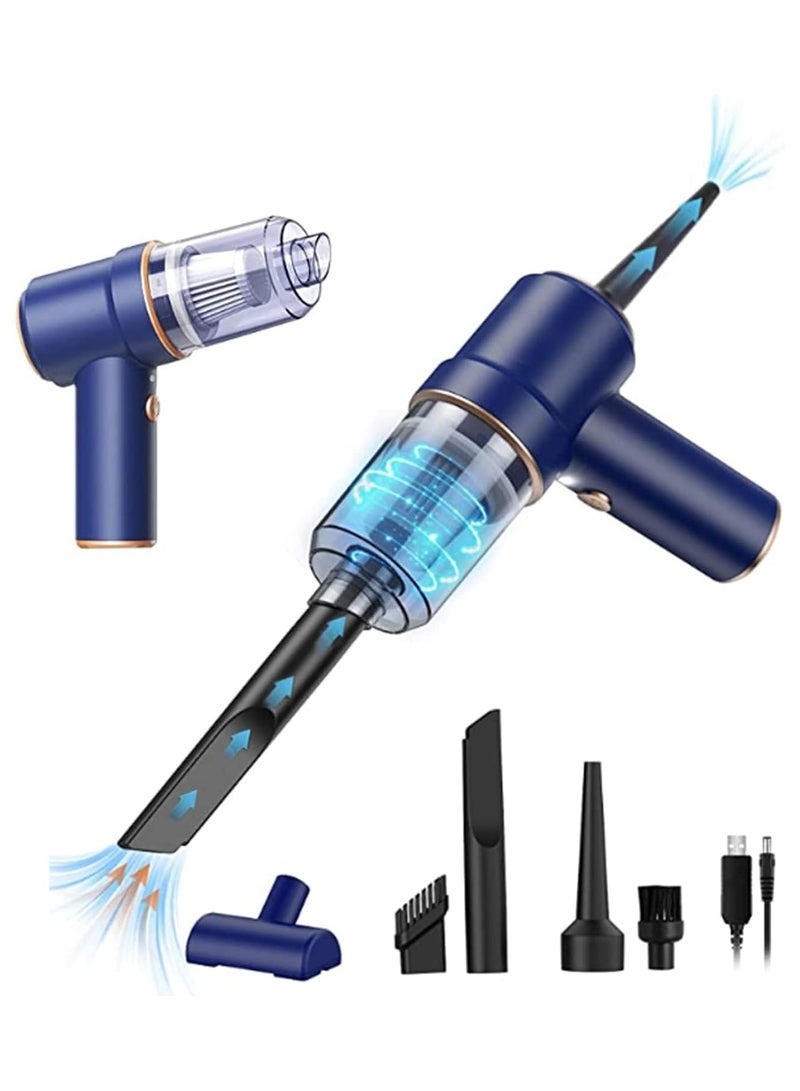 INGUNAR INGUNAR Car Vacuum Cleaner Cordless, Portable Handheld Vacuum Air Duster, 9000PA/120W Powerful Suction, Suck And Blow 2 In 1, With LED Light For Car/Home/Office/Pet, USB Rechargeable (Blue) - Image 1