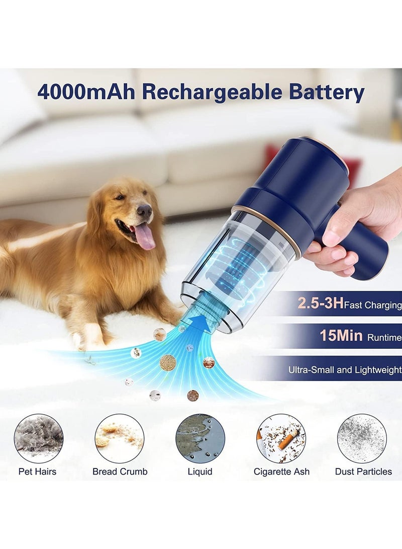 INGUNAR INGUNAR Car Vacuum Cleaner Cordless, Portable Handheld Vacuum Air Duster, 9000PA/120W Powerful Suction, Suck And Blow 2 In 1, With LED Light For Car/Home/Office/Pet, USB Rechargeable (Blue) - Image 2