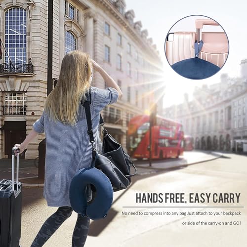 Trendifyr ™ Travel Neck Cushion Pillow With Eye Mask | Super Soft Material With 5 Years Warranty | For Travel & Sleep In Flights, Train, Car (Blue With Eye Mask) - Velvet - Image 5