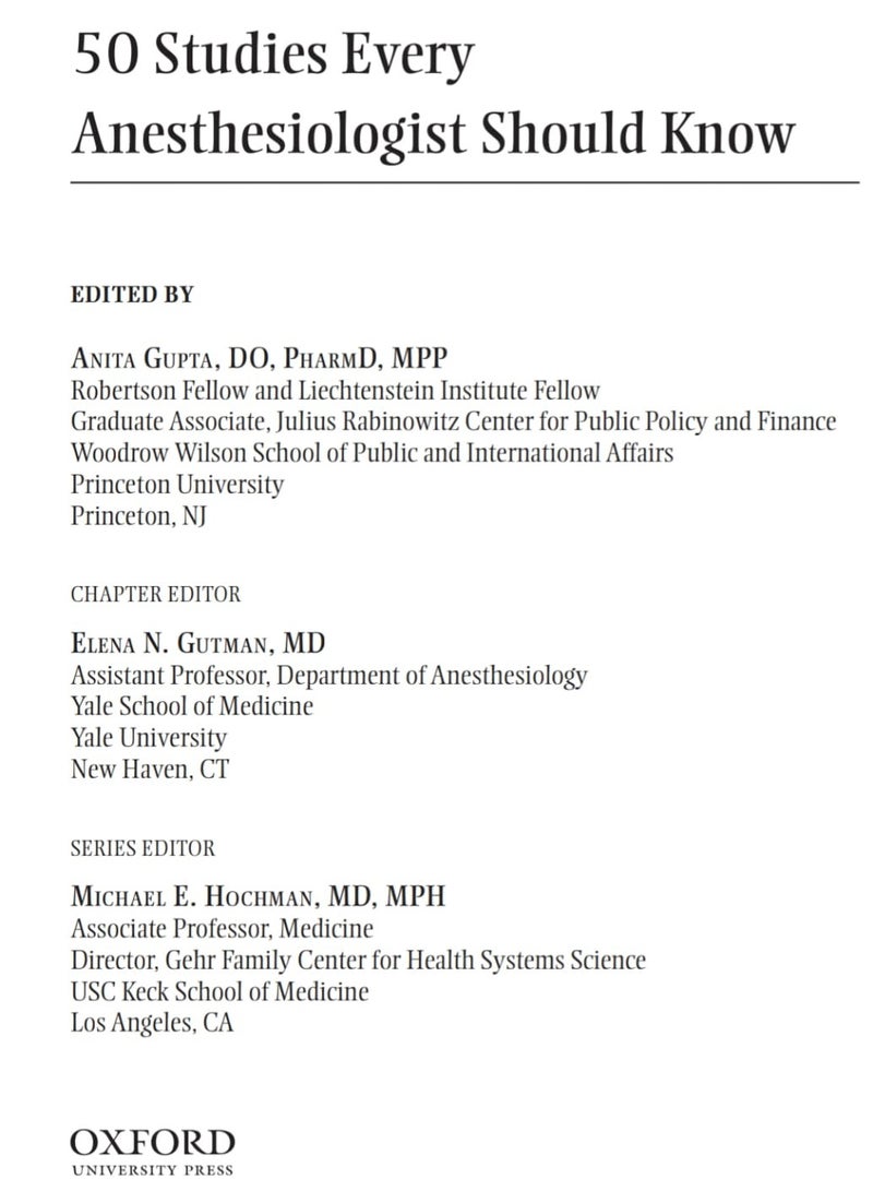 50 STUD EV ANESTHES SHOULD KNOW FSEDSK P (Fifty Studies Every Doctor Should Know) - Image 2