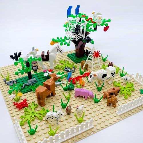 SAIBURAZ 39 PCS Friend Animals Figures Set Building Block Farm Zoo Animals Toy Gift for Kids Boys Girls Age 6+,Educational Toys Dog Pig Horse Spider Bat etc Fit with Major Brand - Image 4