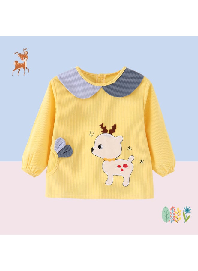 Baby Smock, Kidsren's Eating Bib, Waterproof And Anti-dirty Baby Reverse Dressing, Autumn And Winter Long-sleeved Bib For Boys And Girls