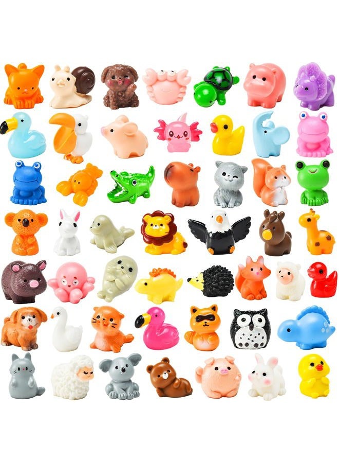 PAPPYN-A 50pcs Mini Resin Animal Tiny Resin Animals Figurines Bulk Miniature Little to Hide Small Animal Figures Bulk for Micro Fairy Party Favors Garden Landscape Accessories Dollhouse Crafts Decor - Image 1